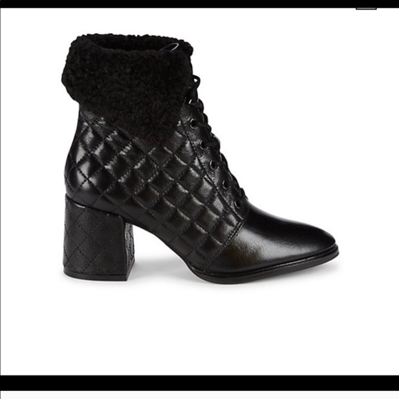 KARLLAGERFELD Cantyn Black Leather Booties Size 7 - Picture 5 of 13